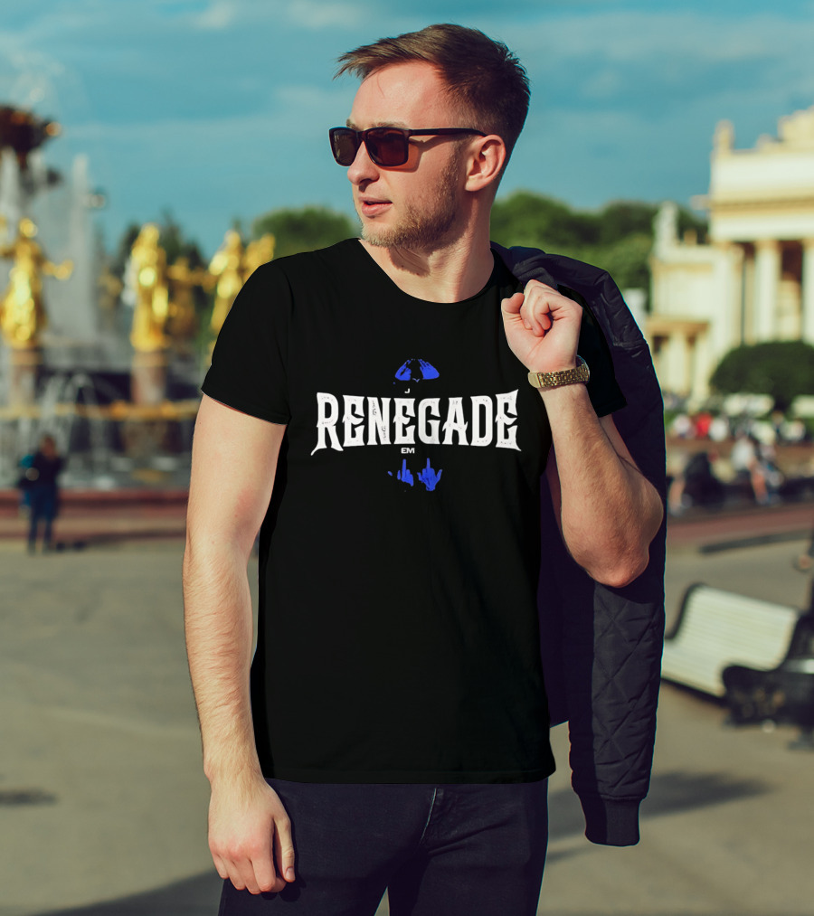 Renegade Eminem Jay Z Middle Finger Blue Hands T-Shirt