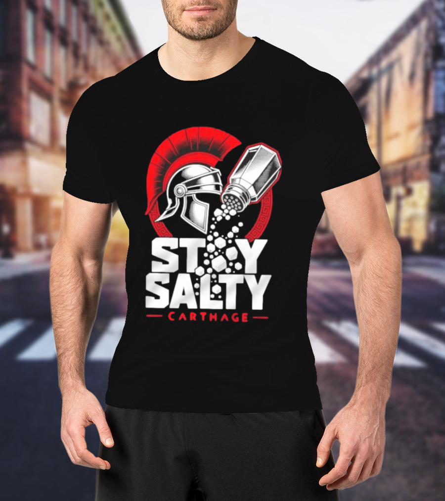 Stay Salty Carthage Roman Republic Rome Punic Wars Greek Helmet Salt Shaker T-Shirt