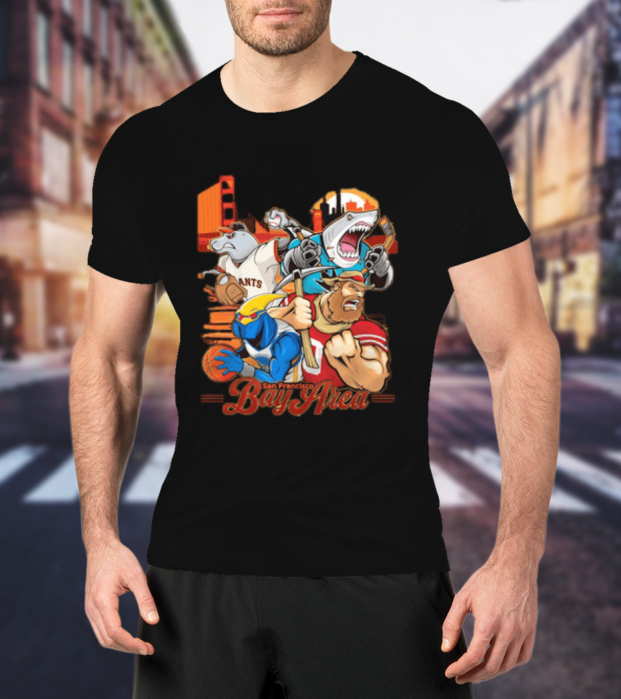 San Francisco Bay Area Giants Sharks Warriors 49ers Sports Collage T-Shirt