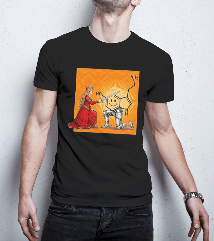 Sir Otonin Serotonin Molecule Knight Queen Chemistry T-Shirt