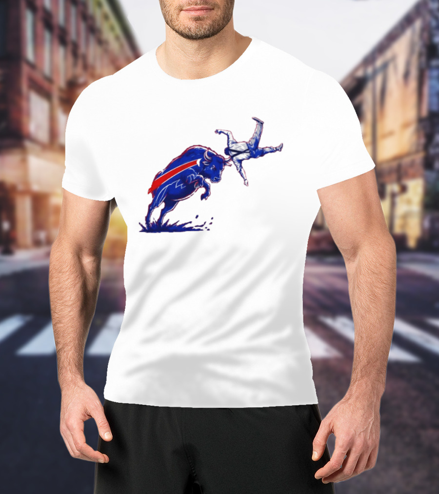 Buffalo Bills 2026 Bold Charging Buffalo Icon With Red Streak T-Shirt