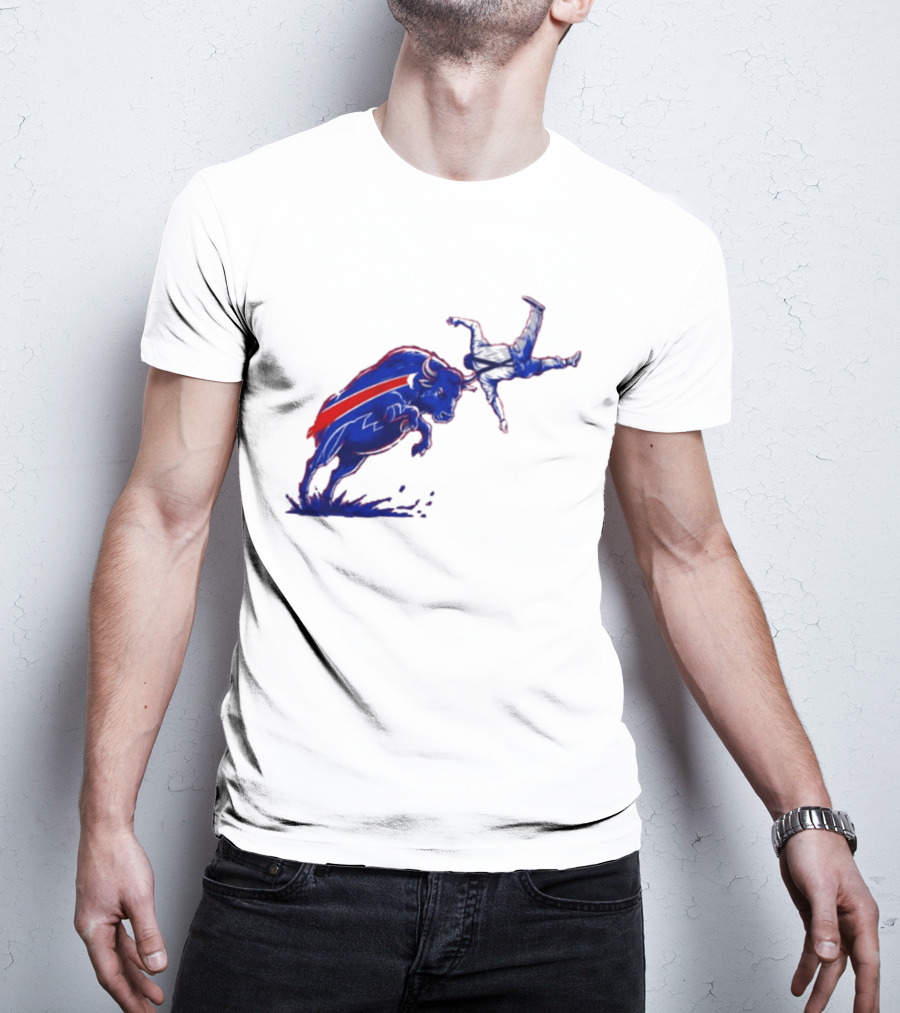 Buffalo Bills 2026 Bold Charging Buffalo Icon With Red Streak T-Shirt