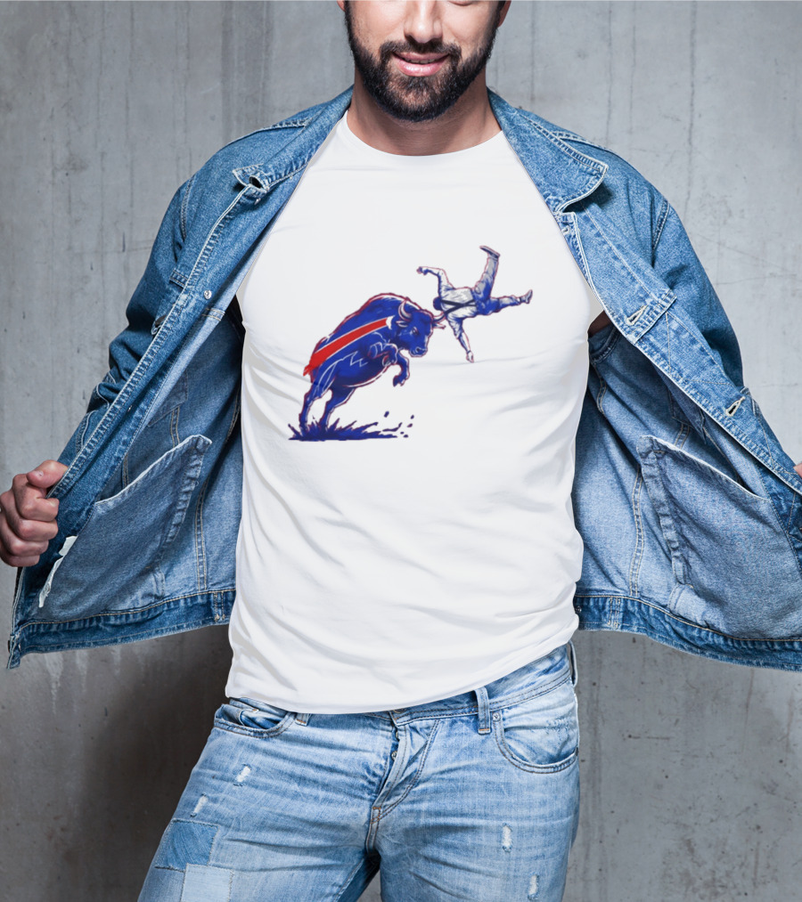 Buffalo Bills 2026 Bold Charging Buffalo Icon With Red Streak T-Shirt