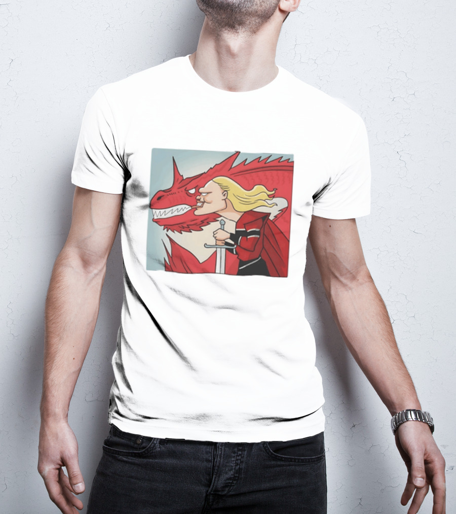 Haaland Norway Dragon Rider Caricature T-Shirt