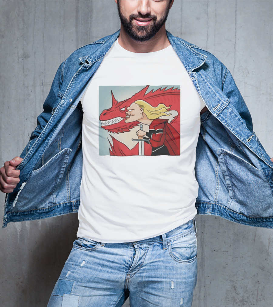 Haaland Norway Dragon Rider Caricature T-Shirt
