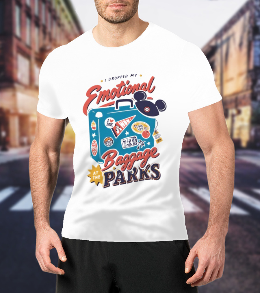 I Dropped My Emotional Baggage In Disney World Parks With Travel Suitcase And Mickey Ears T-Shirt