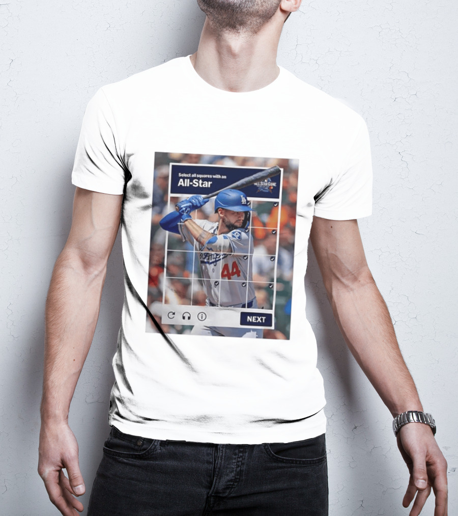 Select All Squares With An All Star Los Angeles Dodgers Baseball Meme T-Shirt