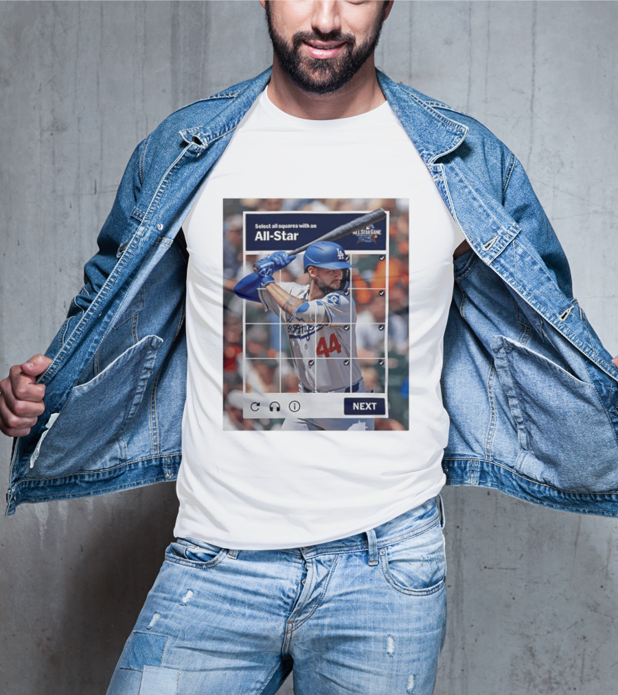 Select All Squares With An All Star Los Angeles Dodgers Baseball Meme T-Shirt
