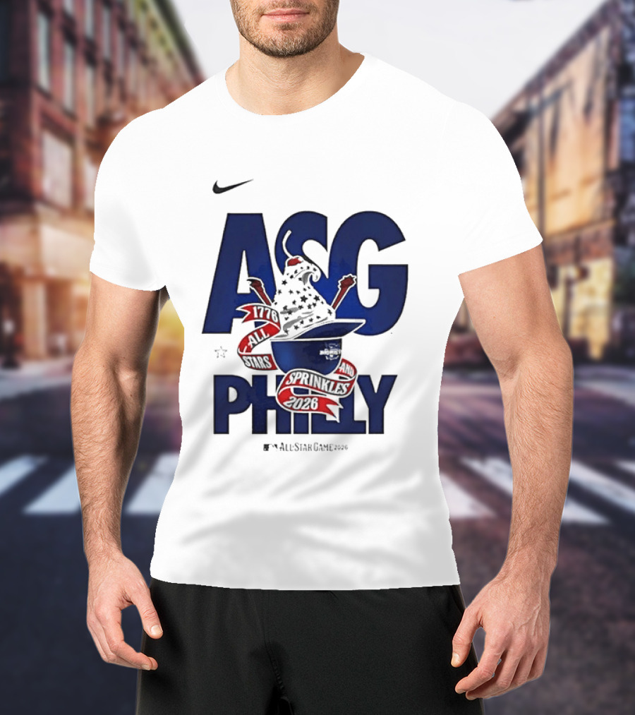 Nike MLB ASG Philly All Star Game 2026 1776 Theme Sprinkles T-Shirt