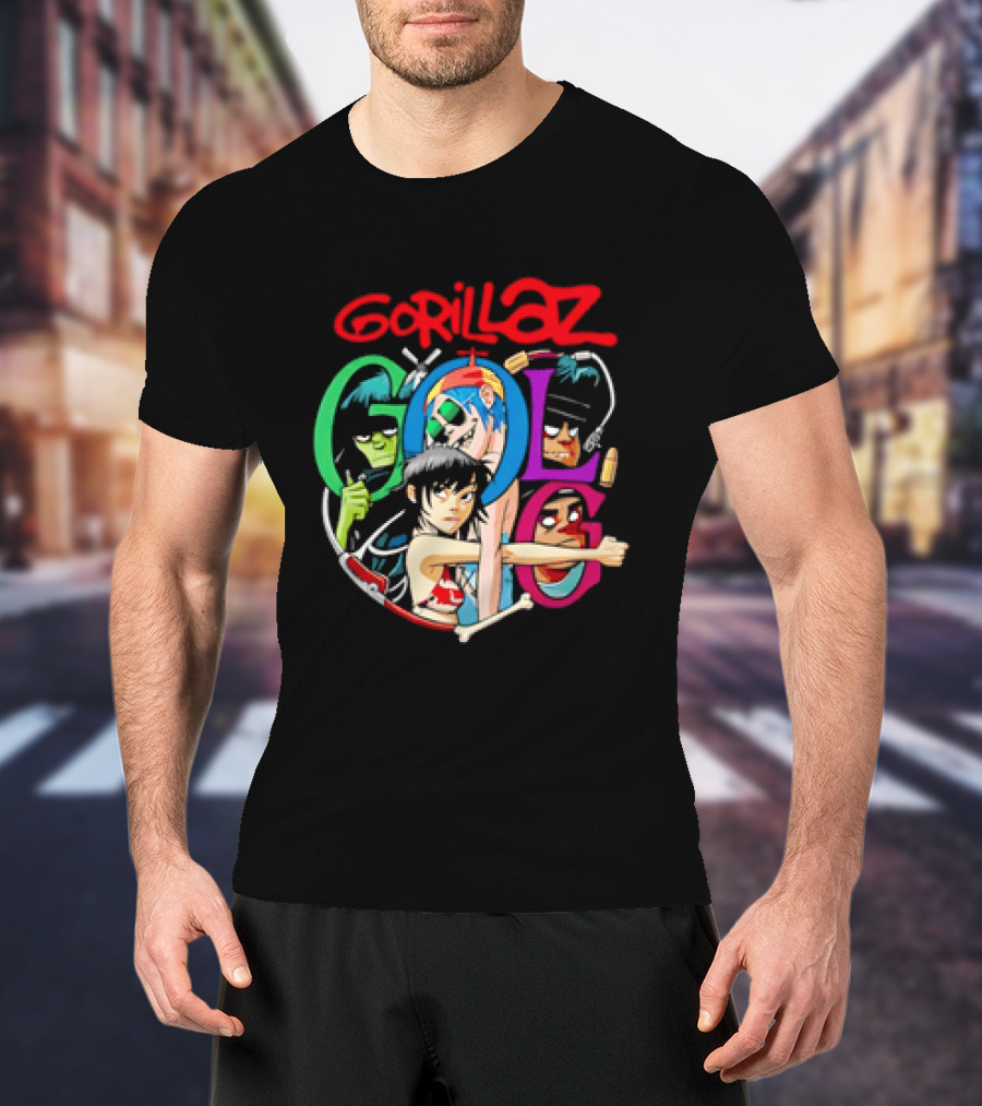 Gorillaz Virtual Rock Band Cartoon Characters T-Shirt