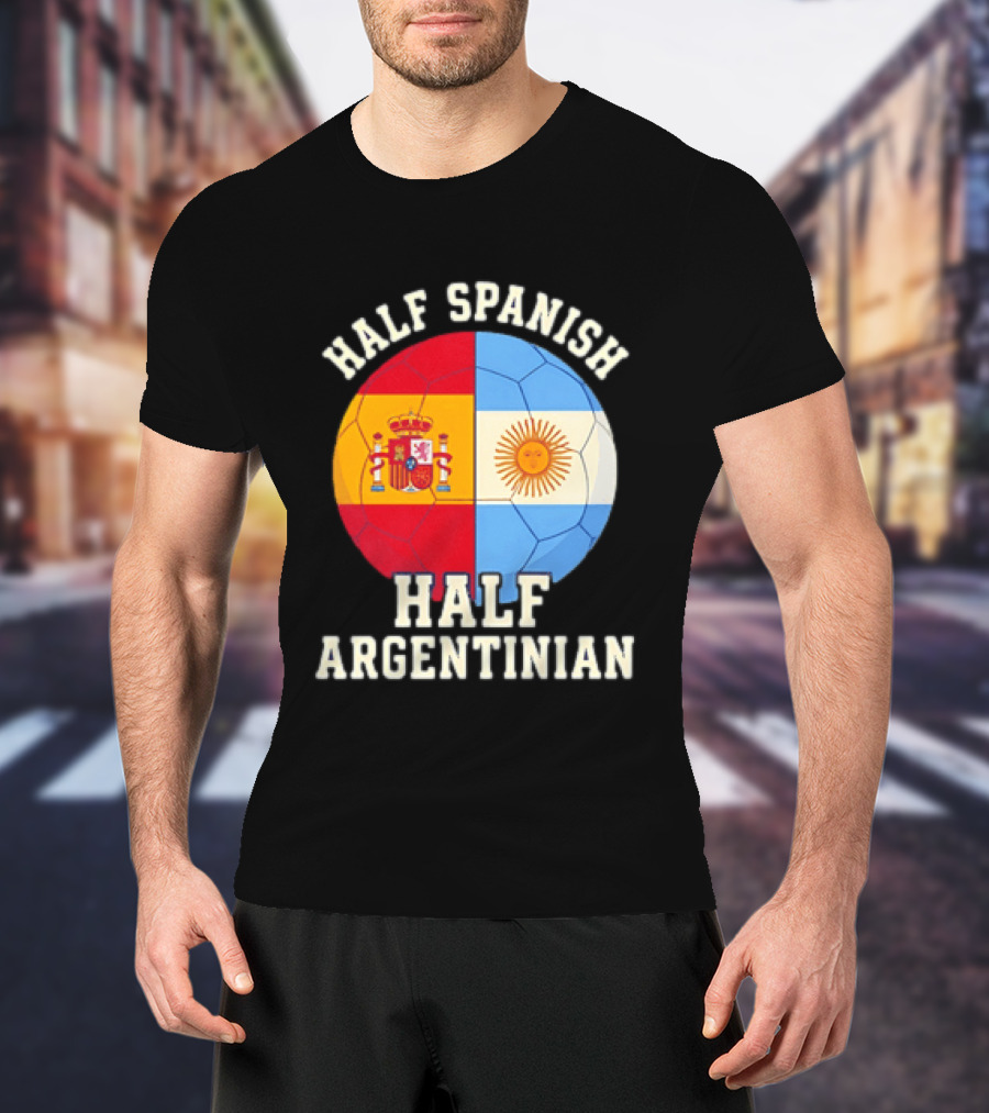 Half Spanish Half Argentinian Flag Ball T-Shirt