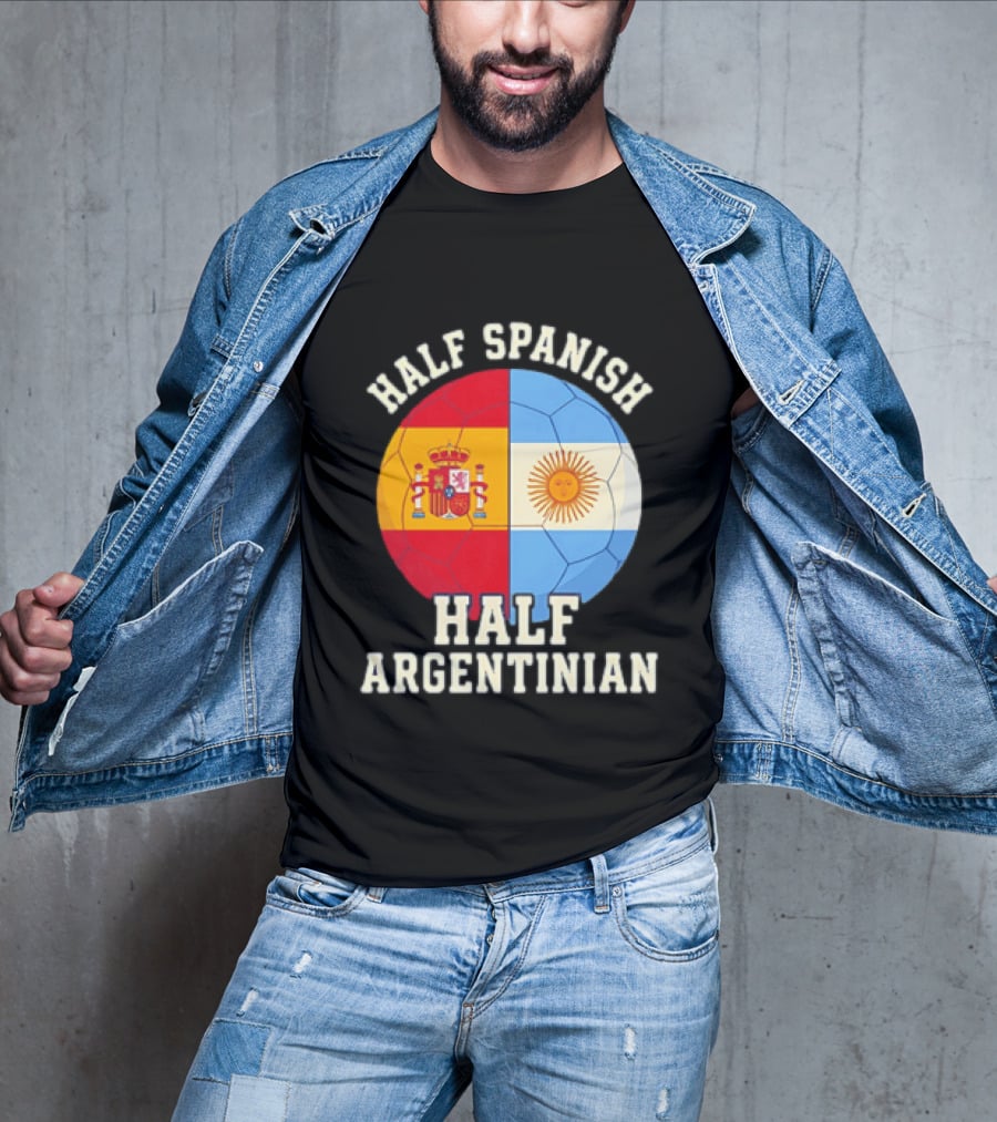 Half Spanish Half Argentinian Flag Ball T-Shirt