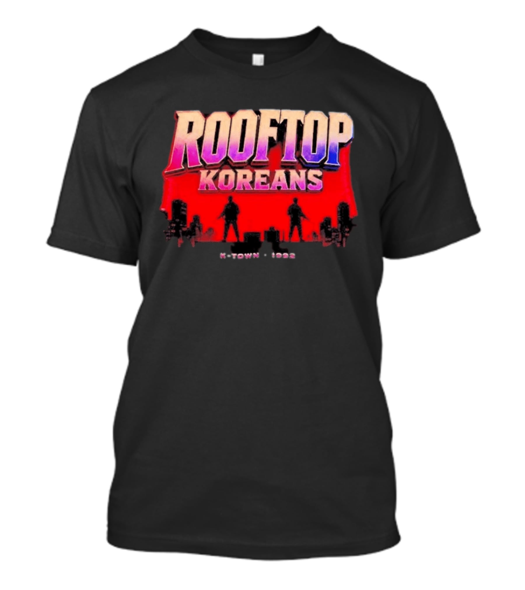 Rooftop Koreans K Town 1992 Koreatown Skyline T-Shirt