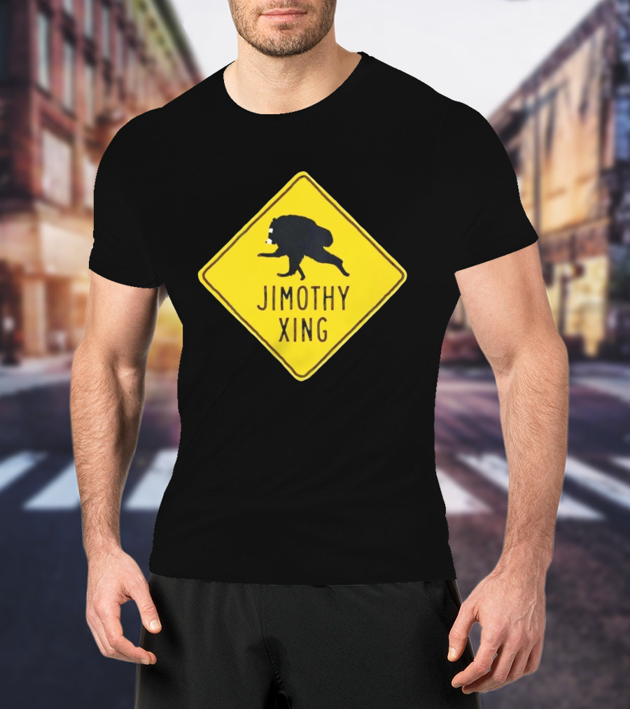 Jimothy Xing Raccoon Sign Crossing T-Shirt