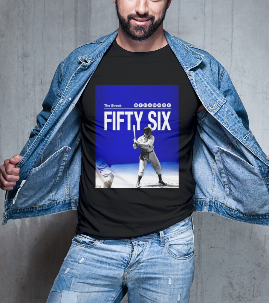 Joe DiMaggio The Streak Fifty Six Baseball Legend Yankees Fifty Six T-Shirt