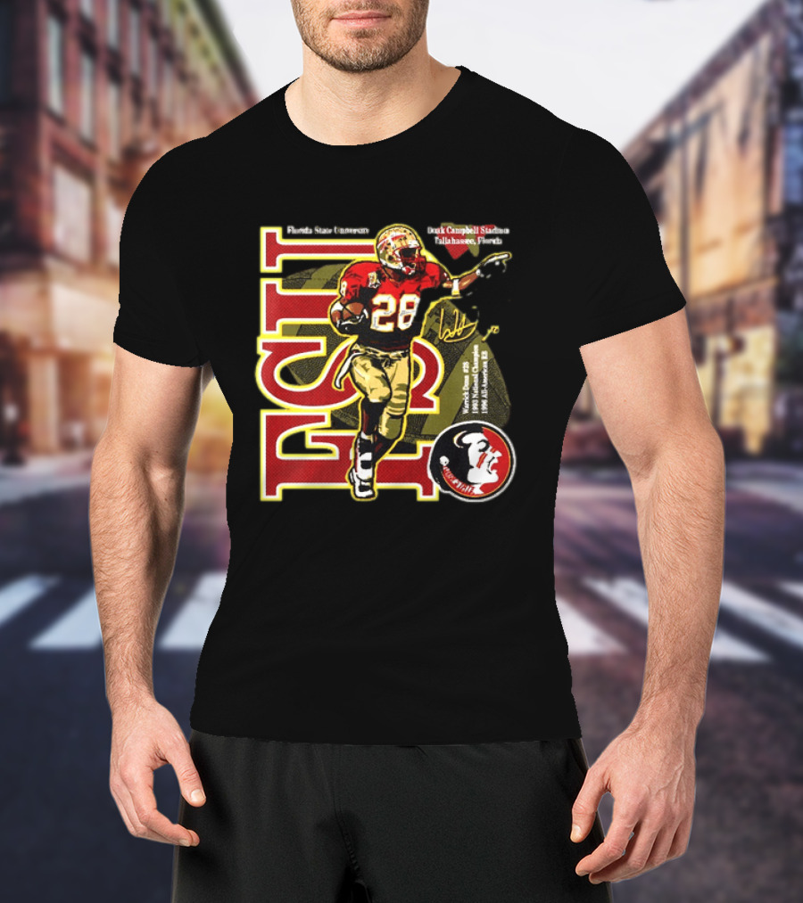 Warrick Dunn Florida State Seminoles 28 Doak Campbell Stadium Tallahassee Florida T-Shirt