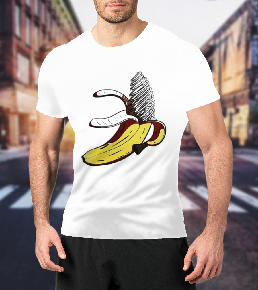 Anatomical Banana Skeleton Surreal Peeled Fruit T-Shirt