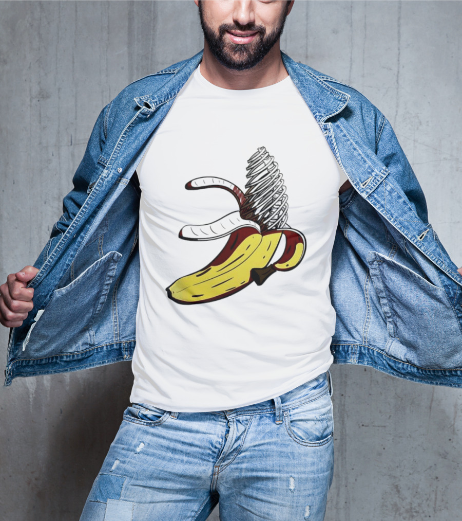Anatomical Banana Skeleton Surreal Peeled Fruit T-Shirt