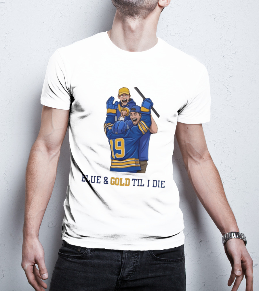 Buffalo Sabres Blue & Gold Til I Die Peyton Krebs 19 Hockey Fans T-Shirt