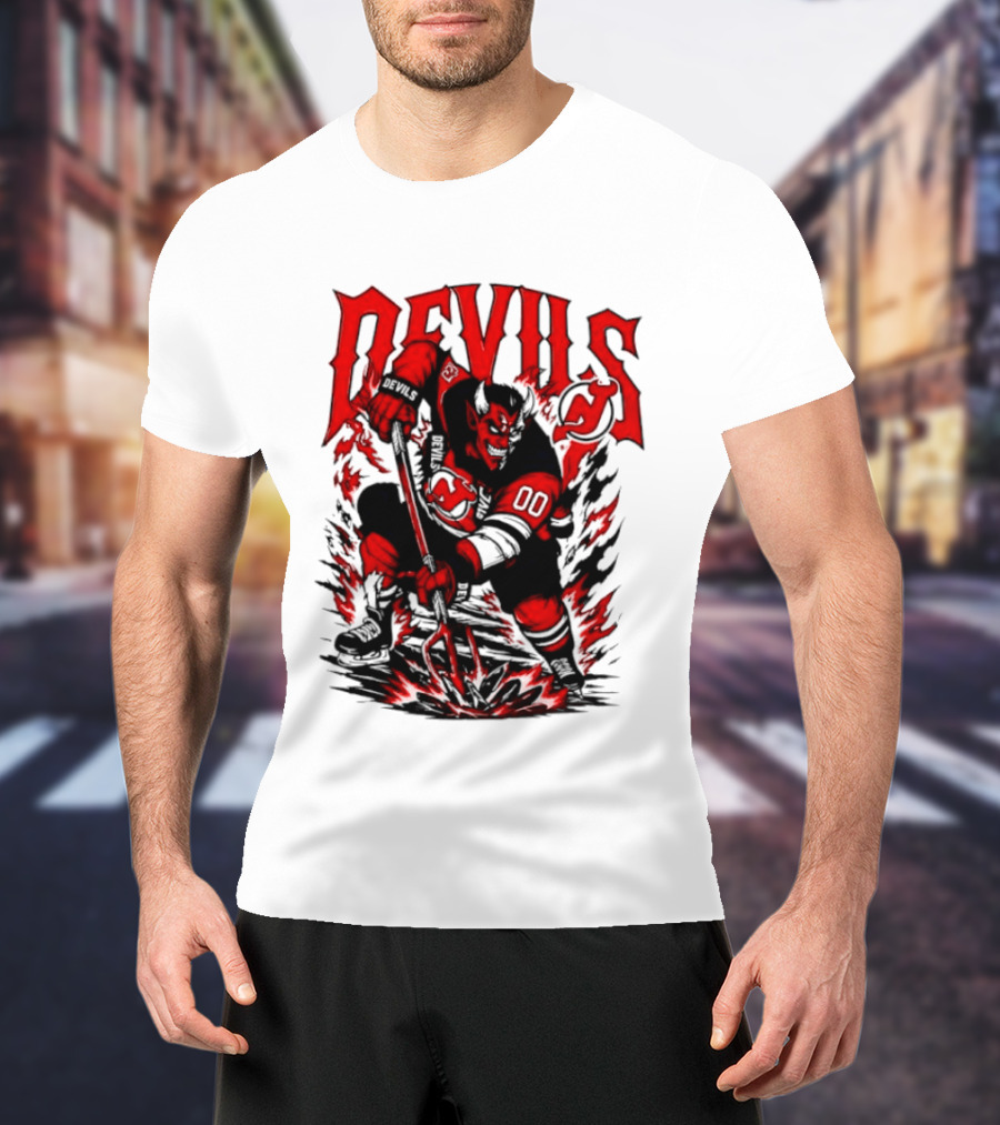 New Jersey Devils NHL Hockey Number 00 Devil Player T-Shirt