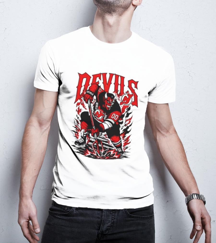 New Jersey Devils NHL Hockey Number 00 Devil Player T-Shirt