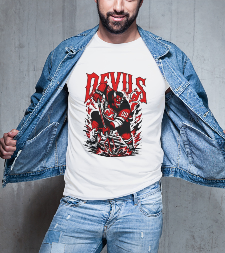 New Jersey Devils NHL Hockey Number 00 Devil Player T-Shirt