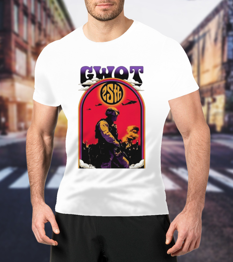 GWOT 25th Anniversary Soldier Helicopters Fire T-Shirt