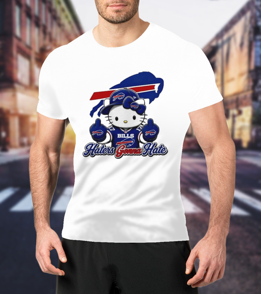 Hello Kitty Bills Haters Gonna Hate Middle Finger T-Shirt