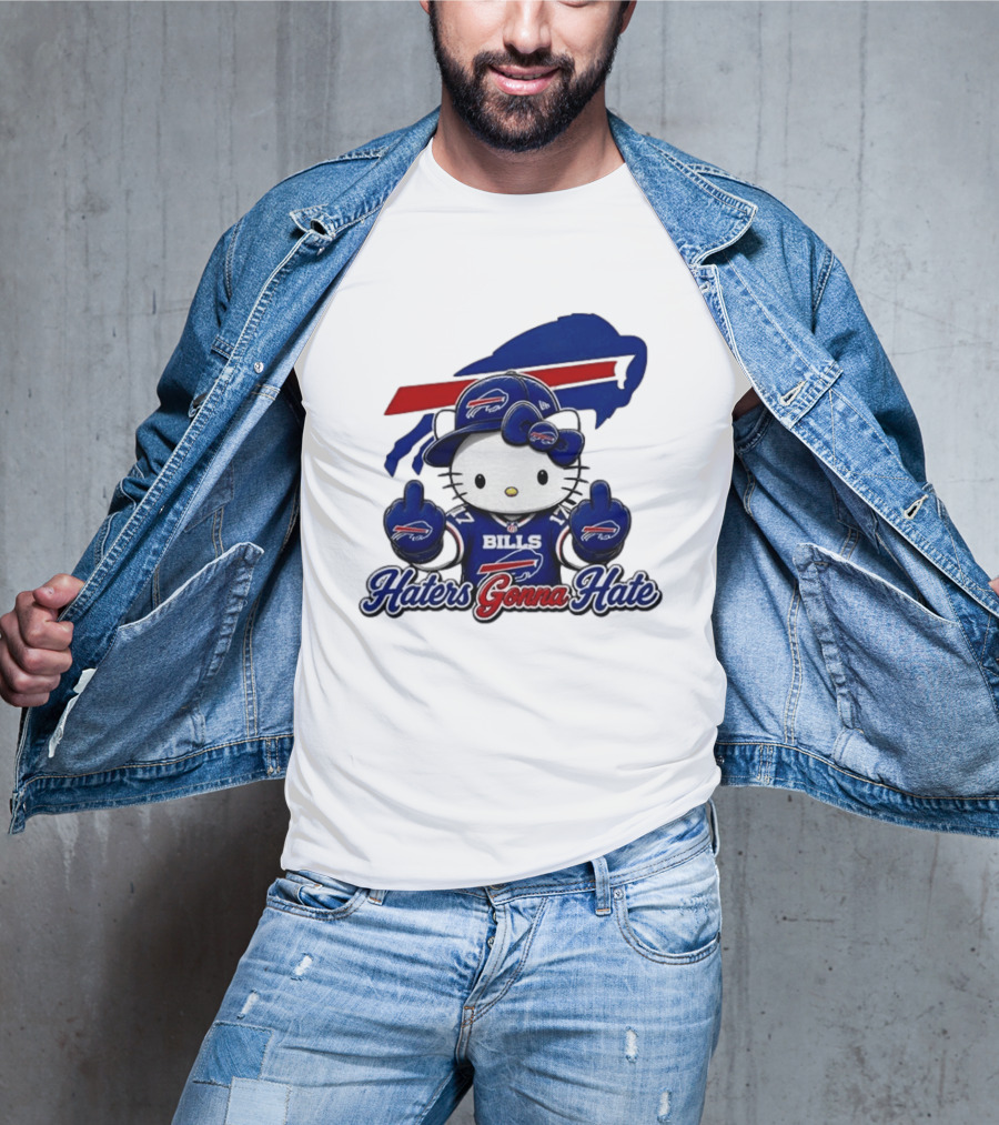 Hello Kitty Bills Haters Gonna Hate Middle Finger T-Shirt
