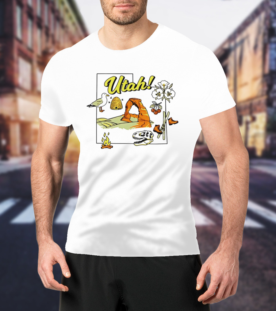 Utah Adventure Highlights Delicate Arch And Beehive T-Shirt