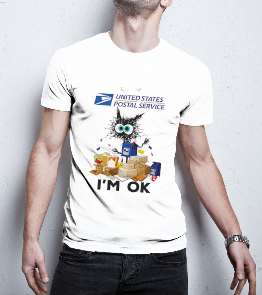 USPS United States Postal Service I'm OK With Cartoon Creature And Packages T-Shirt