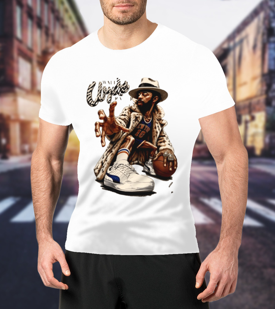 Walt Clyde Stylin' Profilin Throwback Knicks 10 Basketball Sneaker T-Shirt