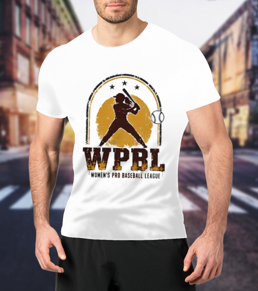 WPBL Women's Pro Baseball League Retro Silhouette Batting T-Shirt