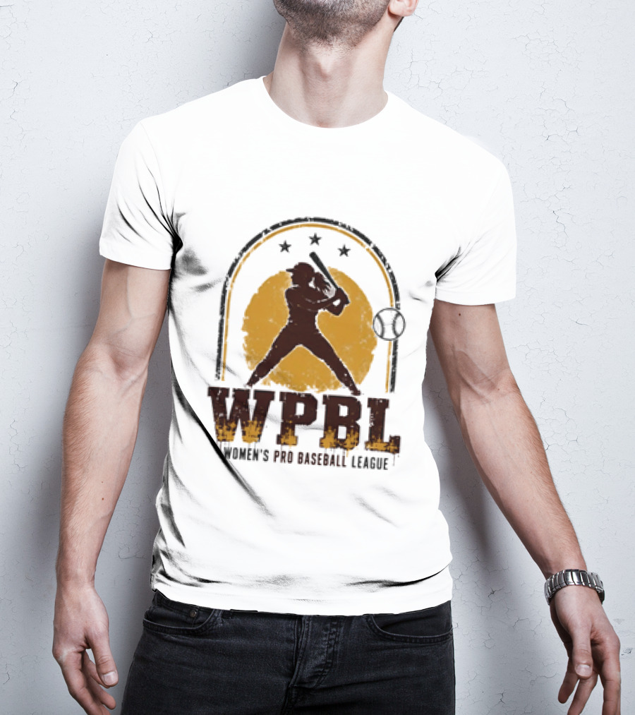 WPBL Women's Pro Baseball League Retro Silhouette Batting T-Shirt