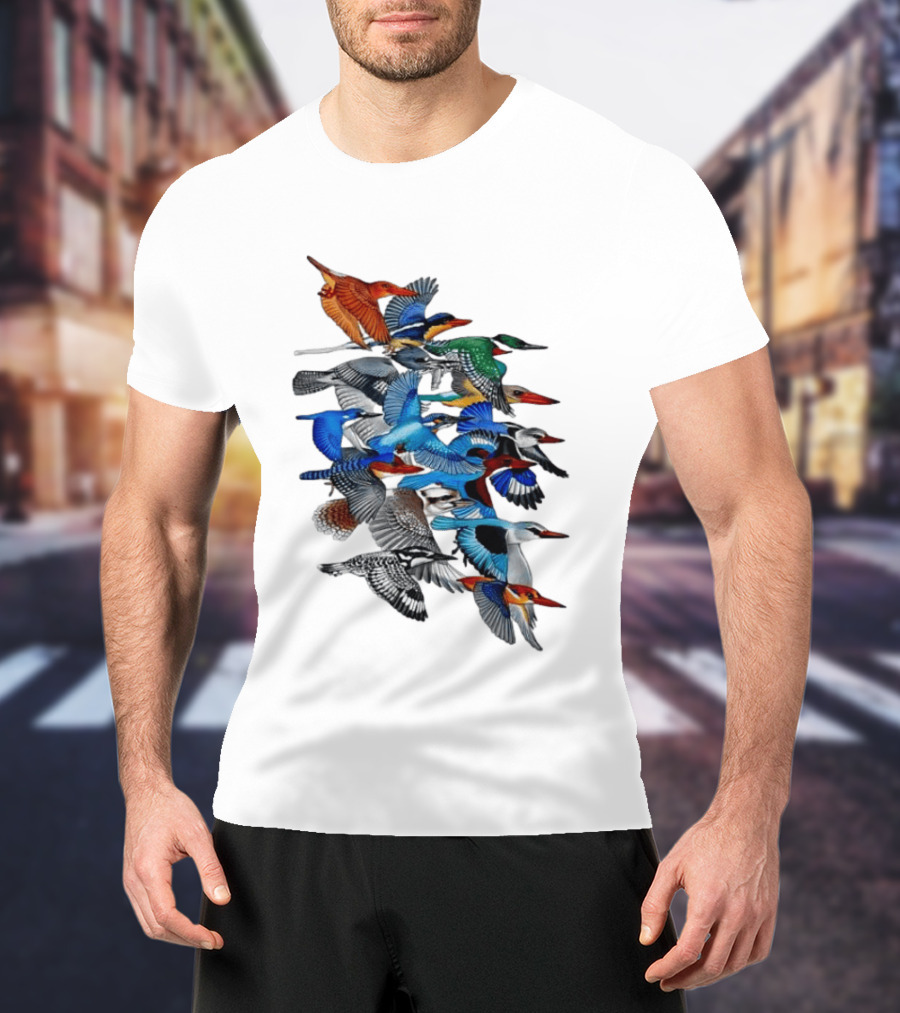 Kingfisher Birds Flying Wildlife Nature Species Collection T-Shirt