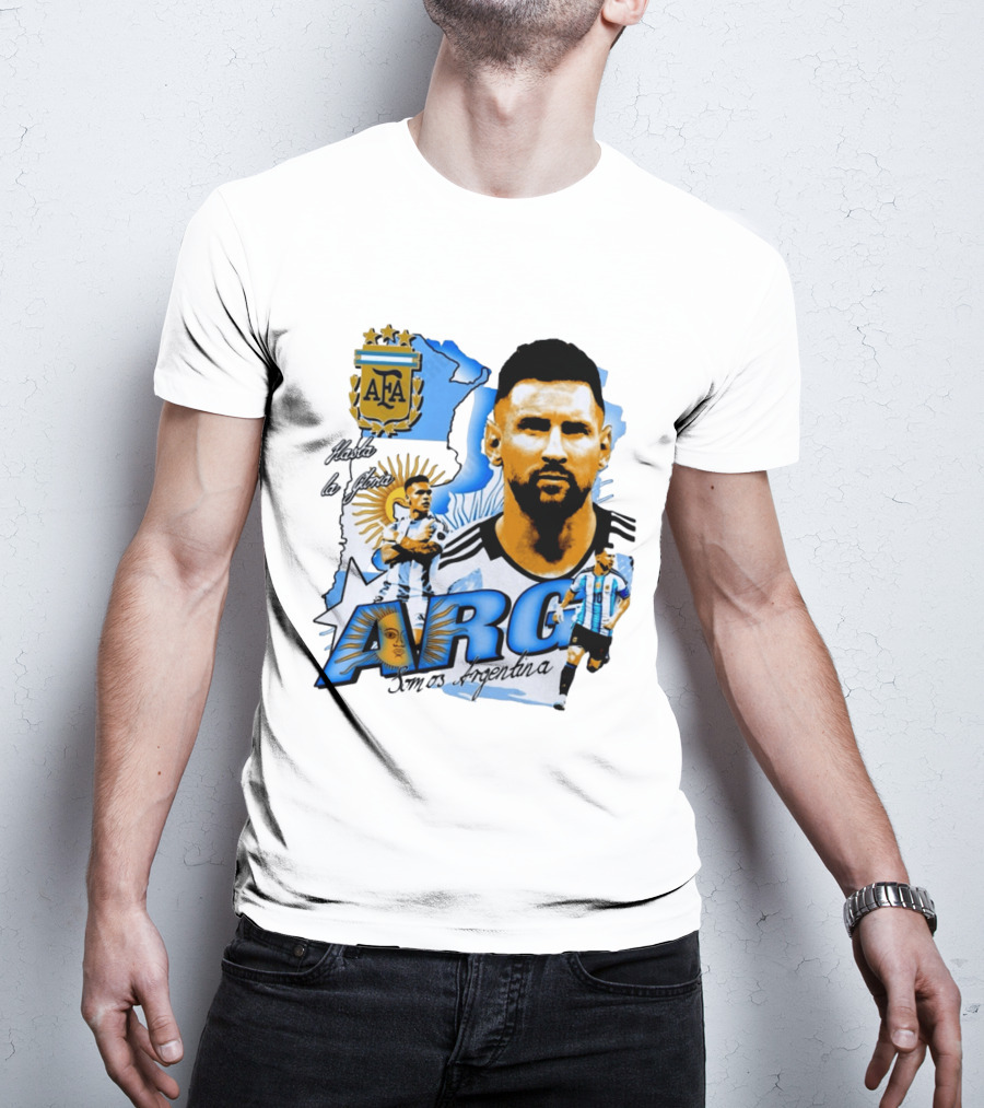 Argentina Lionel Messi Lautaro Martinez AFA Hasta La Gloria Somos Argentina T-Shirt