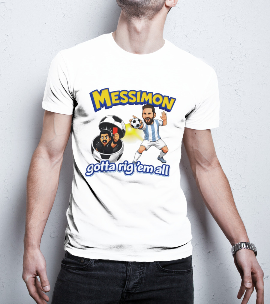 Messimon Soccer Fusion Gotta Rig 'em All Cartoon T-Shirt
