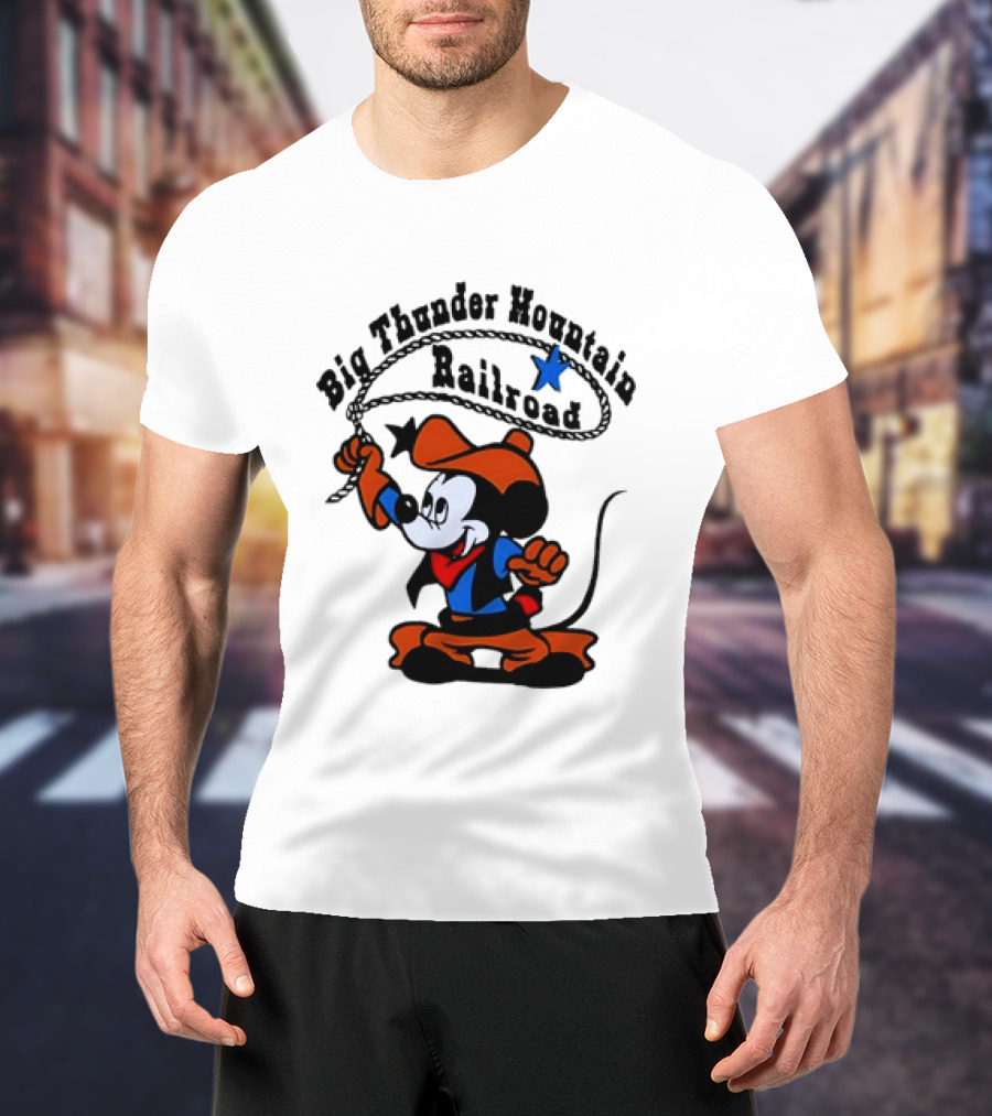 Mickey Mouse Cowboy Lasso Big Thunder Mountain Railroad T-Shirt