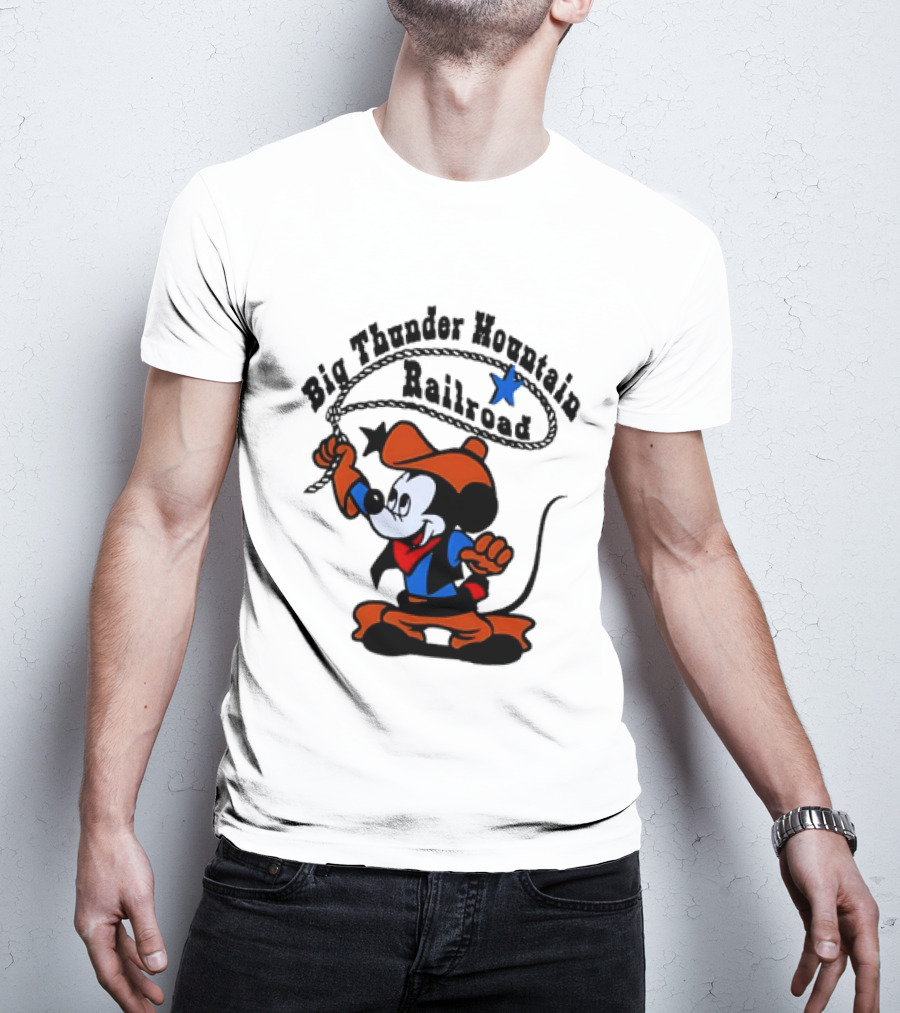 Mickey Mouse Cowboy Lasso Big Thunder Mountain Railroad T-Shirt