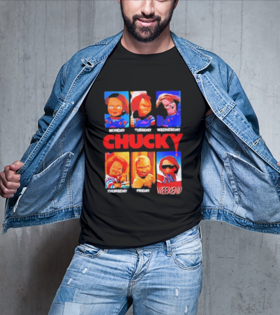 Child's Play Chucky Monday To Weekend Expressions T-Shirt