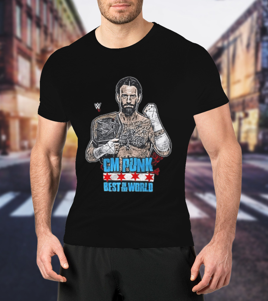 CM PUNK Best In The World Chicago Stars Wrestling Champion T-Shirt