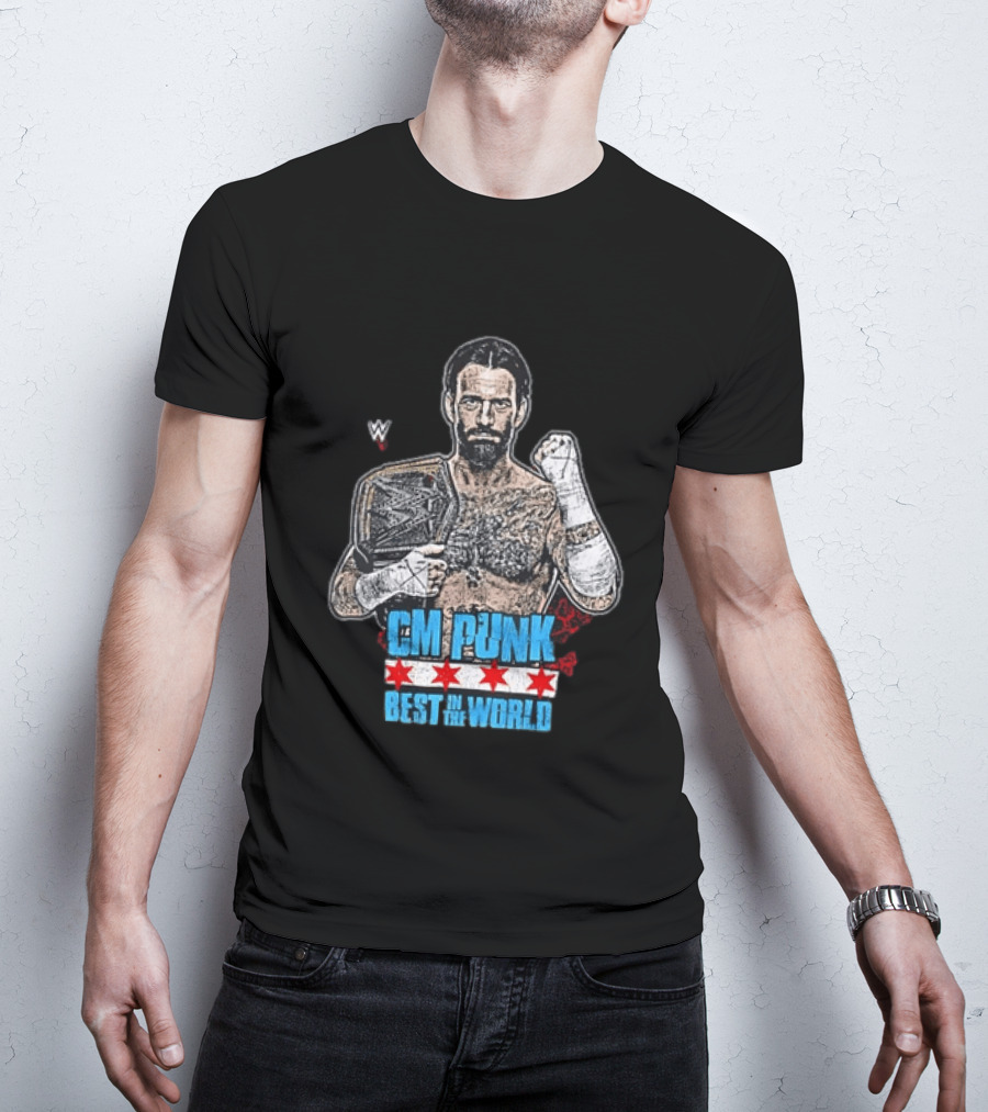 CM PUNK Best In The World Chicago Stars Wrestling Champion T-Shirt