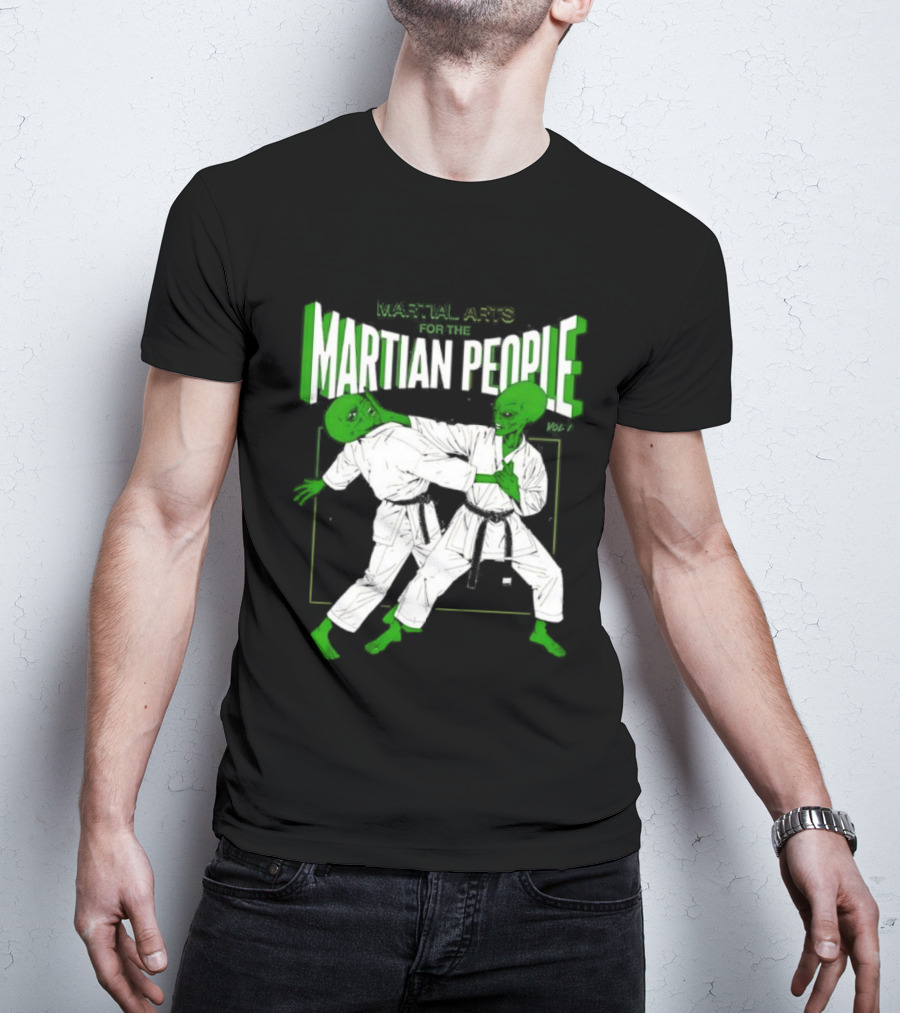 Martial Arts For The Martian People Vol 1 Green Martian Figures In Gi T-Shirt