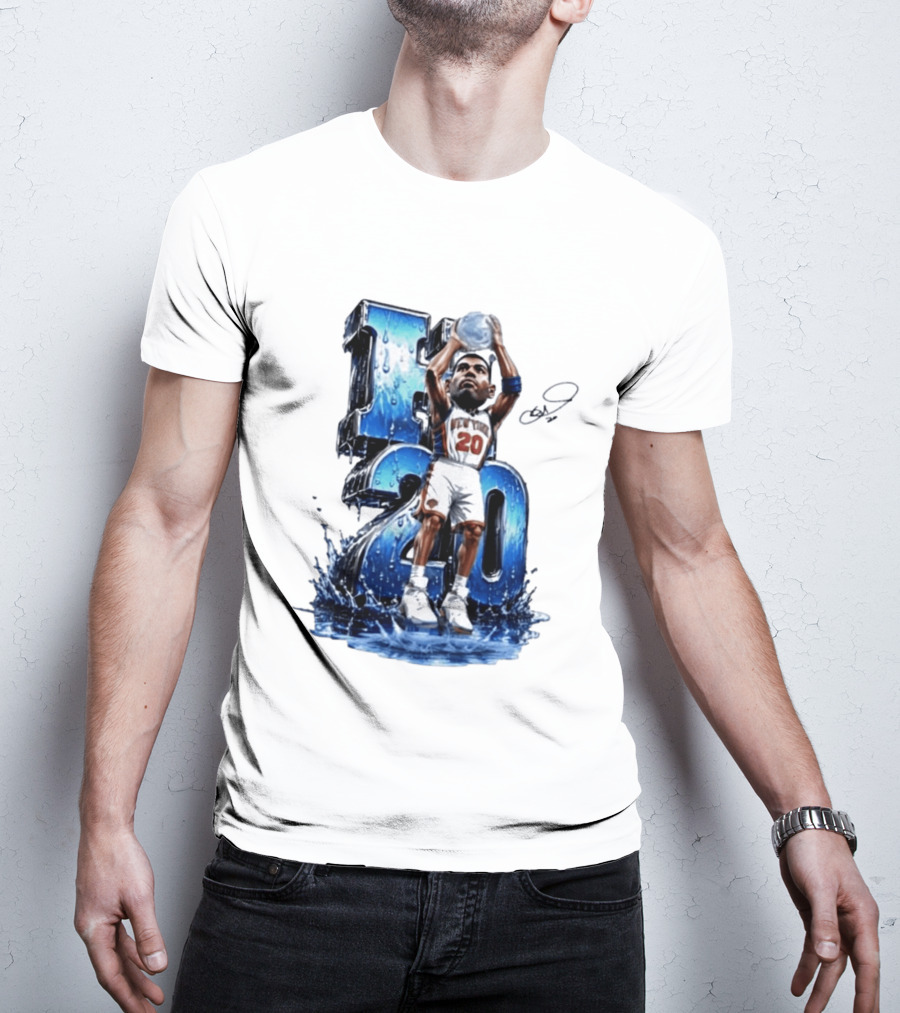 Allan Houston H20 Knicks Number 20 Throwback T-Shirt