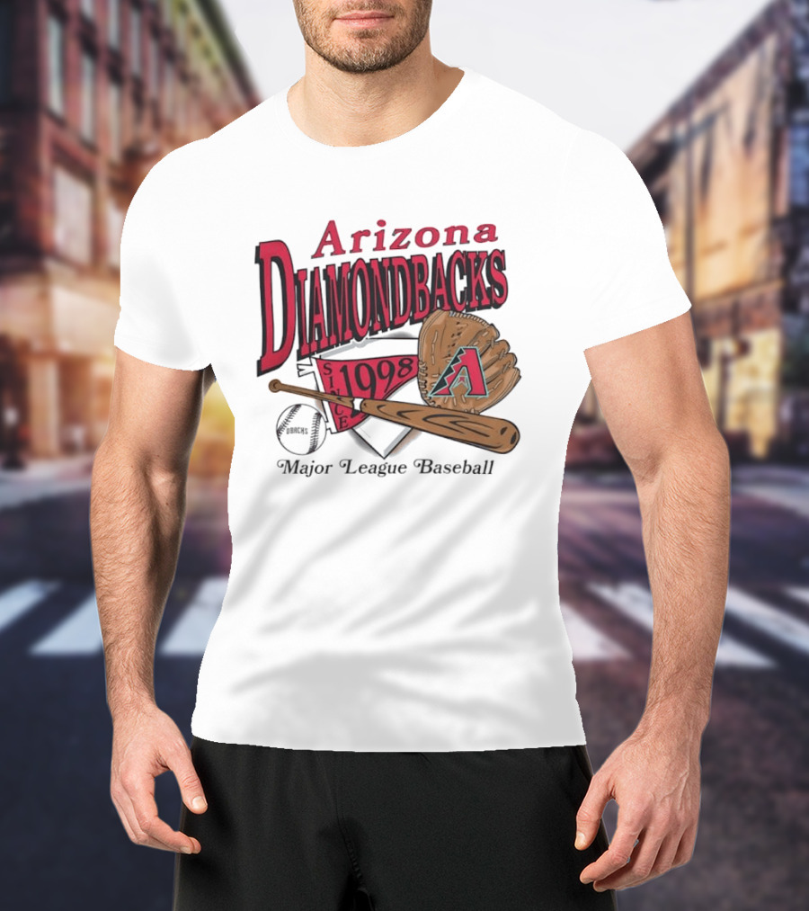 Arizona Diamondbacks Since 1998 Baseball Glove And Bat Major League T-Shirt