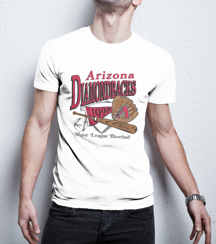 Arizona Diamondbacks Since 1998 Baseball Glove And Bat Major League T-Shirt
