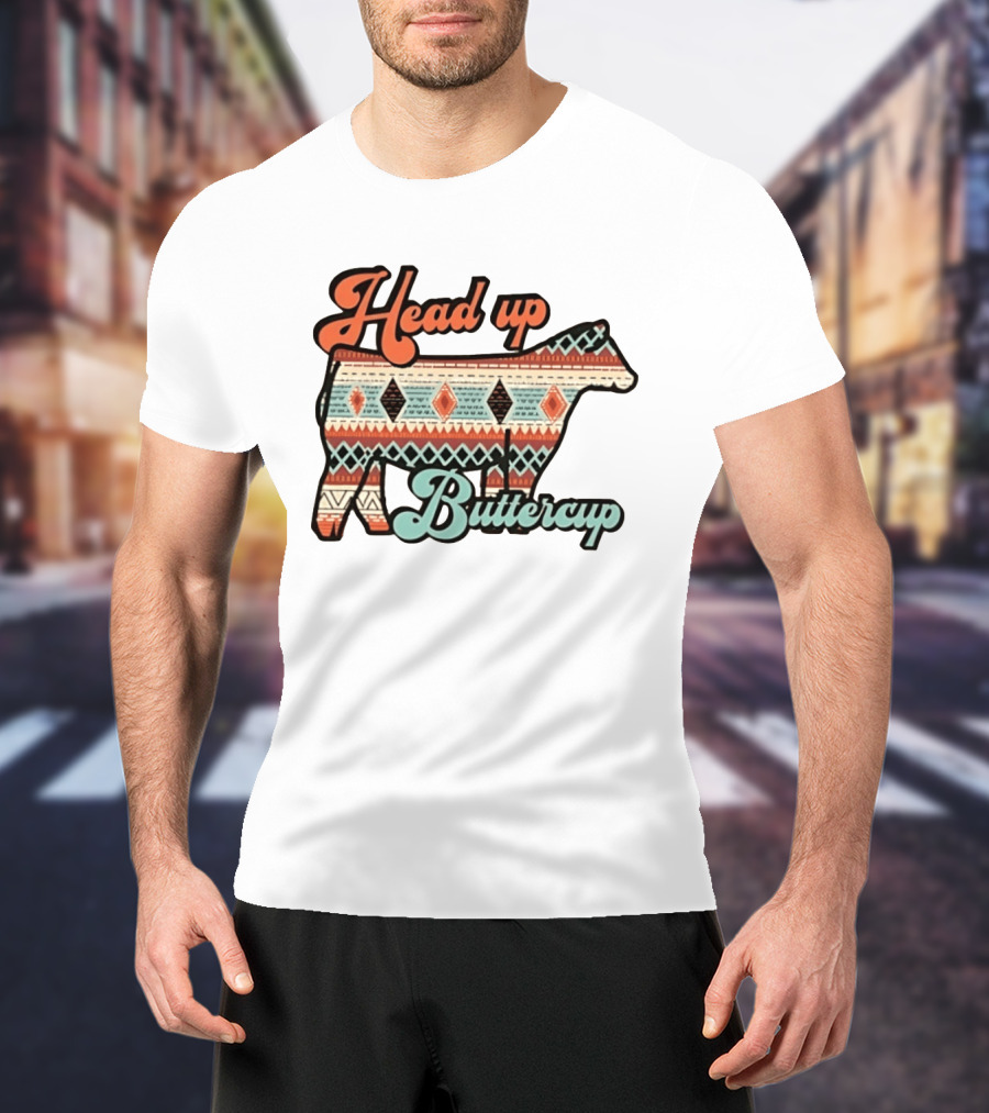 Head Up Buttercup Cow Aztec T-Shirt