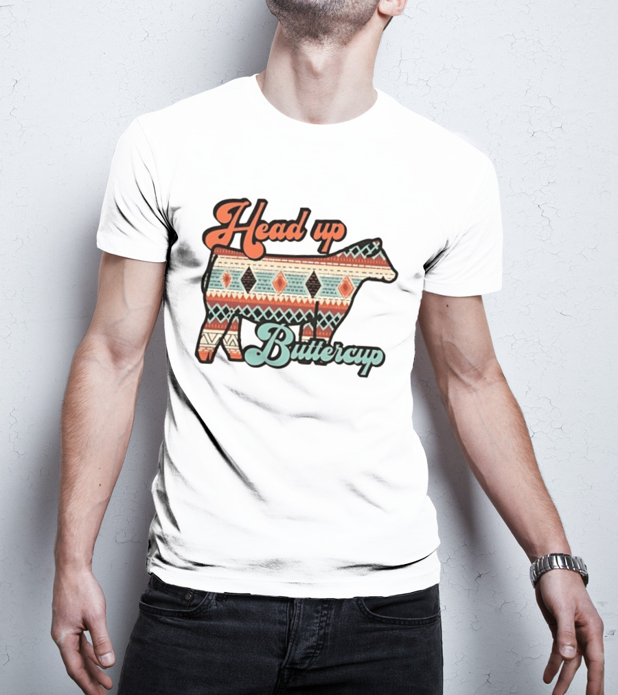Head Up Buttercup Cow Aztec T-Shirt
