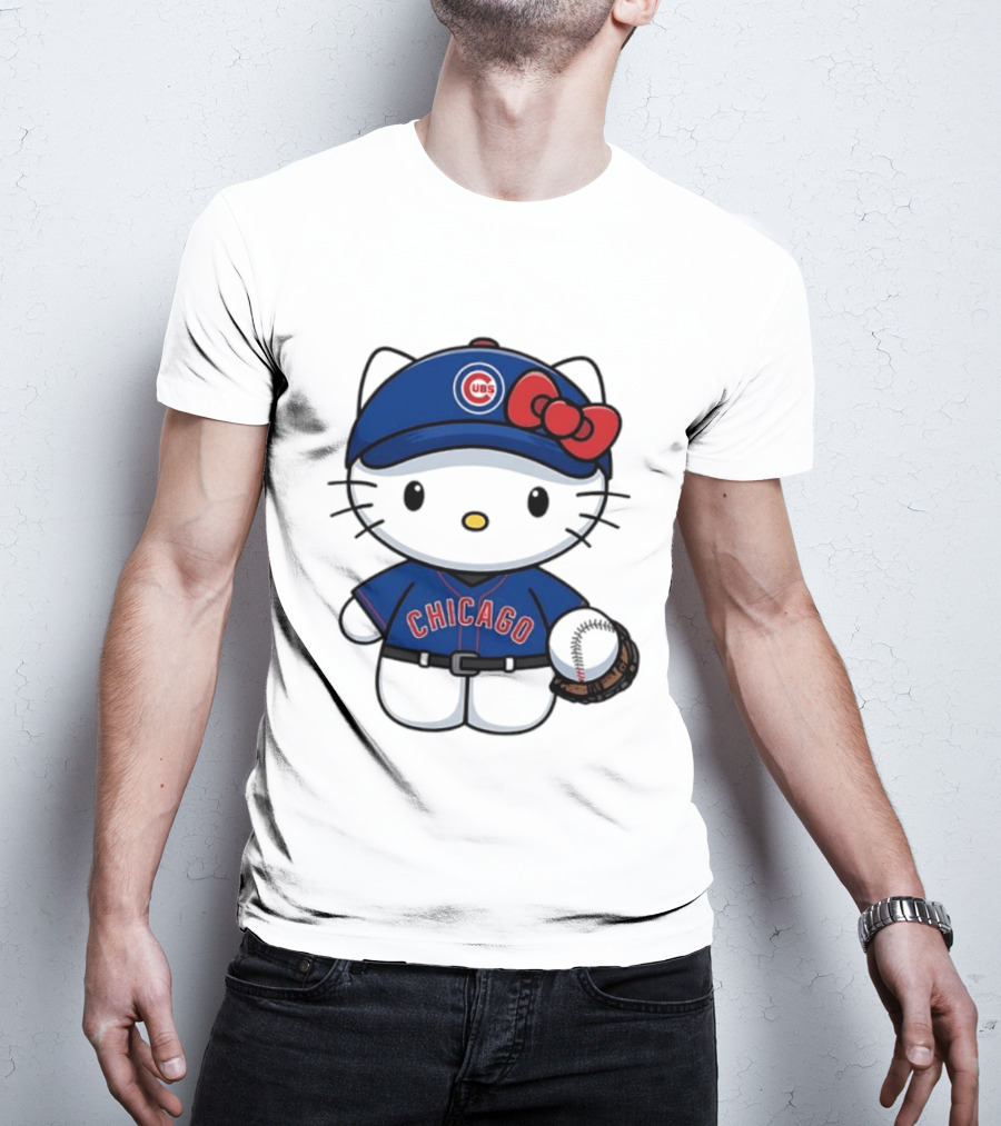 Hello Kitty Chicago Cubs Baseball MLB Collaboration T-Shirt