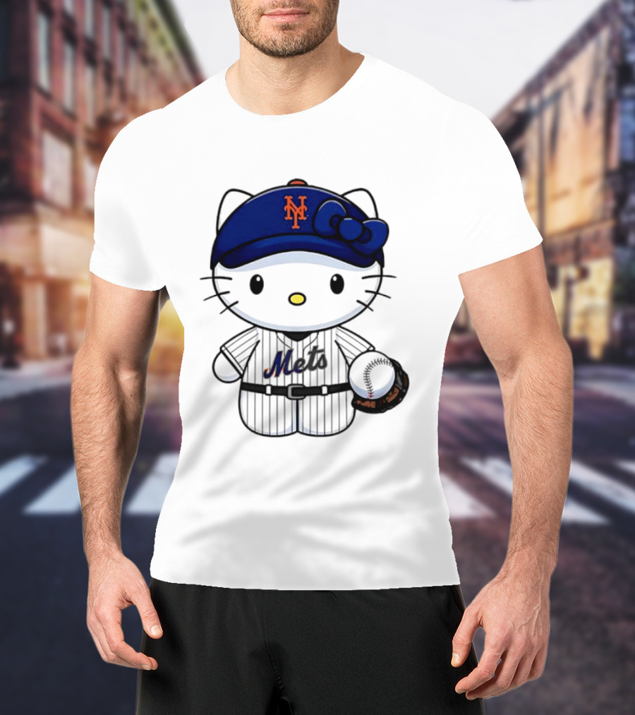 Hello Kitty New York Mets MLB Baseball Fan T-Shirt